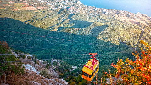 Вагончик канатной дороги у верхней станции