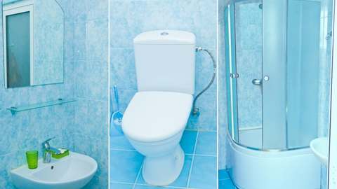 Санузел в 5-местном номере «Делюкс» с видом на море (корпуса 1, 2)